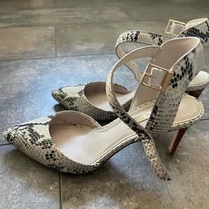 Snakeskin print heels